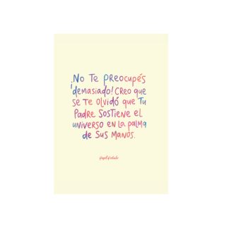 Tarjeta No te preocupes demasiado