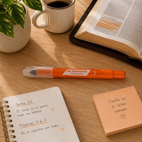 Marcador de Biblia, café