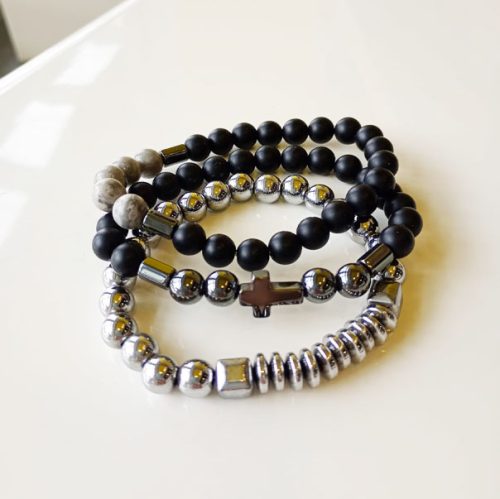 Trio Pulseras Hombre cruz