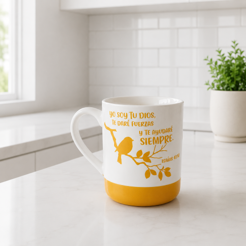 Taza, “Yo soy tu Dios, siempre te ayudaré”