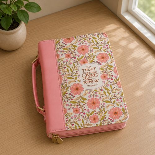 Estuche de biblia “Those who trust will renew their strength”