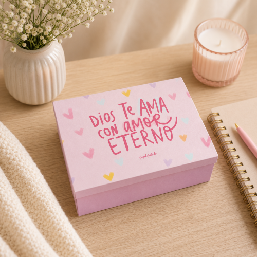 Cajita de oración, “Dios te ama con amor eterno”