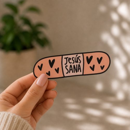 Sticker, “Jesús sana”