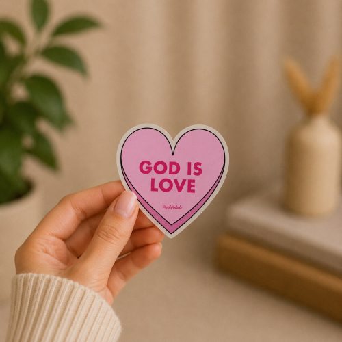Sticker, “God is love”